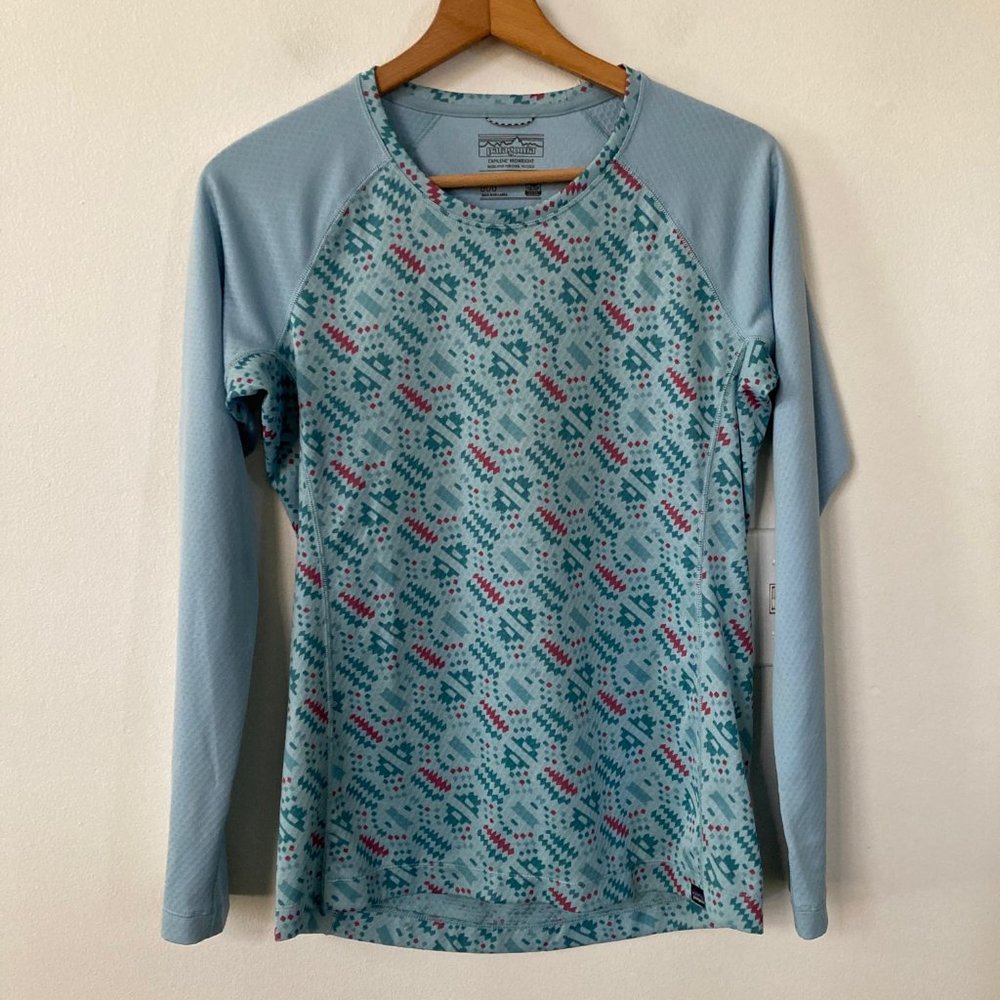 Patagonia Capilene Midweight Crewneck Top IceFall Big Sky Blue